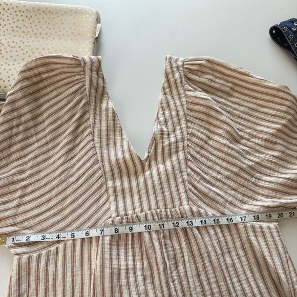 Every Women’s Striped Cotton Dolman Sleeve Boho Flowy Dress Striped Cream Medium - Picture 8 of 10
